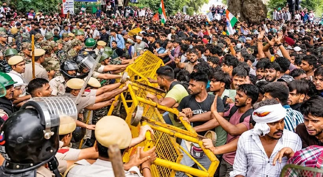 delhi students protest